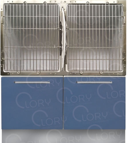 Gabbia veterinaria 2 scomparti - GAPVC009 - Lory Progetti Veterinari srl - due ponti / in PVC