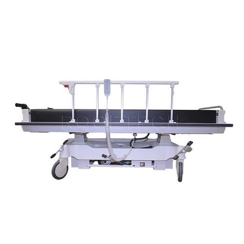 Barella con carrello da trasporto - BD26D - Rooe Medical - elettrica / autocaricante / ad altezza regolabile