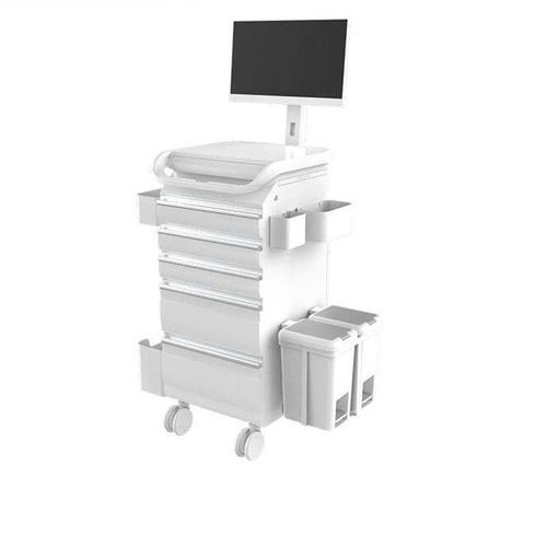 Carrello informatico per pannello PC - BWT-007H - Rooe Medical - di distribuzione di farmaci / con batteria / con cassetti