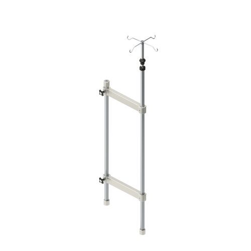 Asta portaflebo su guida di scorrimento - INMED S.A. - 4 ganci / telescopica / in acciaio inossidabile