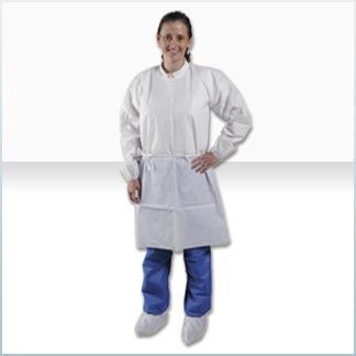 Camice per visitatore unisex - Critical Cover® BarrierTech® - ALPHA PROTECH - in polipropilene / in polietilene / bianco