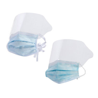 Mascherina chirurgica livello 1 - Critical Cover® ShieldMate® - ALPHA PROTECH - con visiera / scatola da 25 pezzi / blu
