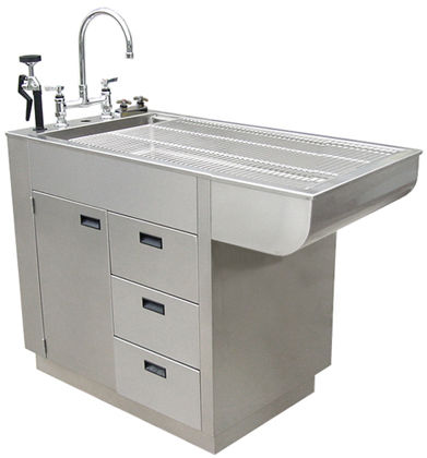 Lettino da visita veterinario - 100-30, 100-40 - Tristar Vet - ad altezza fissa / con scomparti / con lavabo
