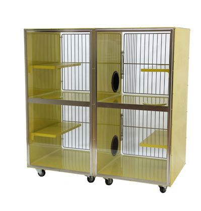 Gabbia veterinaria per gatti - 1200-21, 1200-24, 1200-27 - Tristar Vet - 2 scomparti / in acciaio inossidabile / 2 ripiani