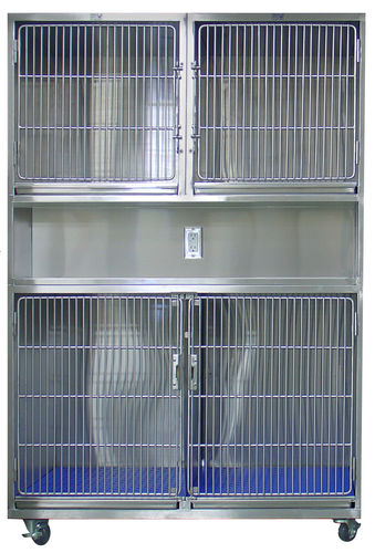 Gabbia veterinaria di isolamento - 1300-20 - Tristar Vet - 4 scomparti / in acciaio inossidabile / 2 ripiani