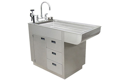 Lettino da visita veterinario - 100-35, 100-45 - Tristar Vet - con scomparti / con lavabo