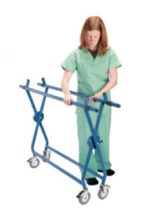 Barella con carrello da trasporto - FOLD-UP - Olympic Veterinary - manuale / pieghevole / veterinaria