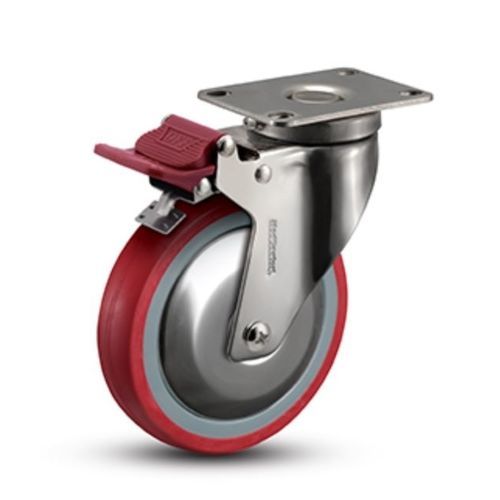 Ruota in acciaio inossidabile - SX   - MEDCASTER - con freno / girevole