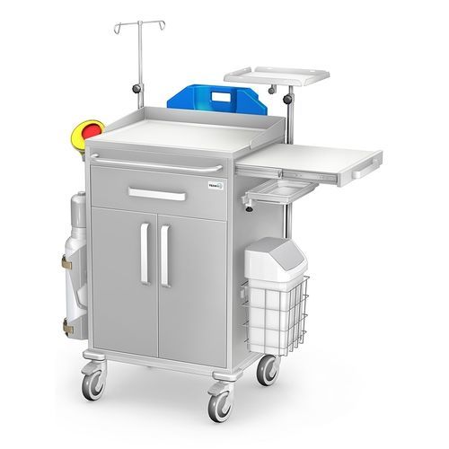 Carrello di emergenza - REN/KO series - TECHMED - in acciaio inossidabile / in plastica / con piano di appoggio