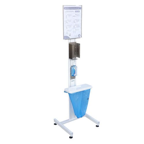 Stazione igienizzante con glove box - HECO-01 - TECHMED - con cestello / con supporto per gel idroalcolico