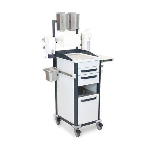 Carrello per distributore di carta - HVIT series - TECHMED - per rischi infettivi / in alluminio anodizzato / in acciaio inossidabile