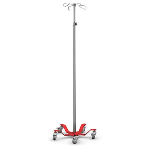 Asta portaflebo con rotelle - SK-03 - TECHMED - 2 ganci / 4 ganci