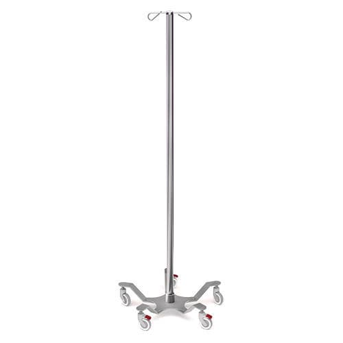 Asta portaflebo con rotelle - SMP  - TECHMED - 4 ganci / 2 ganci / in acciaio inossidabile