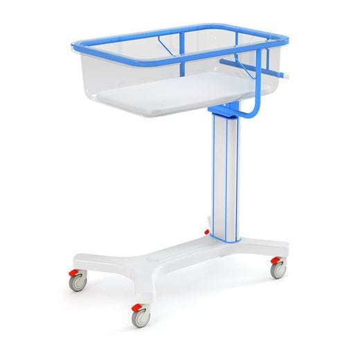 Culla pediatrica con rotelle - BM1 - TECHMED - ad altezza regolabile / in alluminio / trasparente