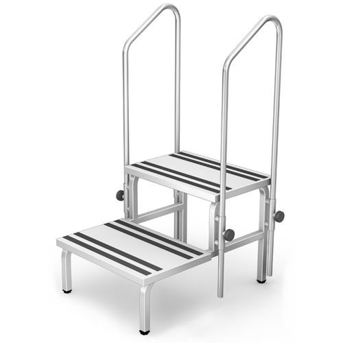 Predellino in acciaio inossidabile - PO-02/U series - TECHMED - antiscivolo / con corrimano