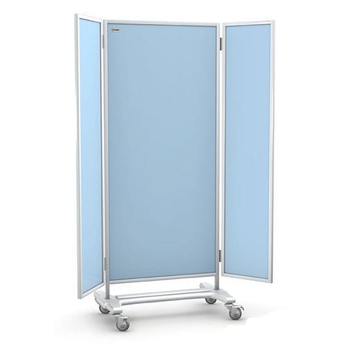 Paravento medicale mobile - PM series - TECHMED - con rotelle / 3 pannelli / in alluminio