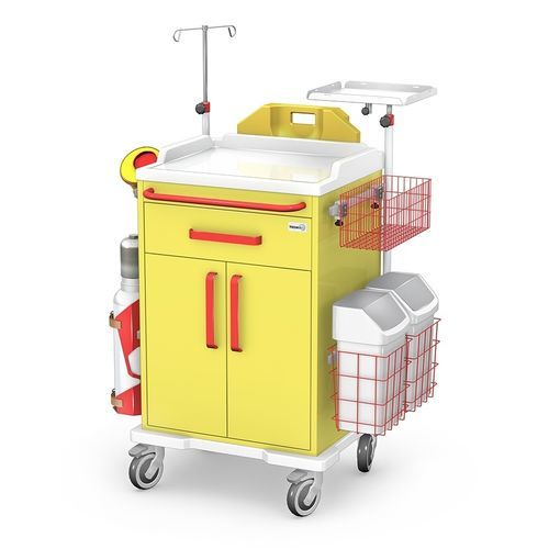 Carrello di emergenza - REN/ABS series - TECHMED - per terapia intensiva / ospedaliero / per defibrillatore