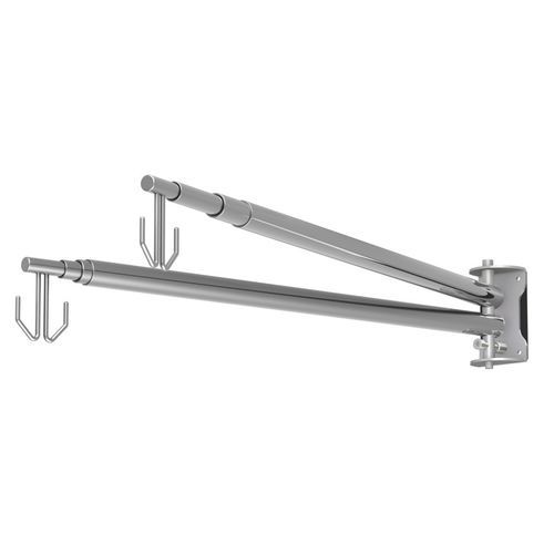 Asta portaflebo 2 ganci - KO-2m double - TECHMED - telescopica / in acciaio inossidabile
