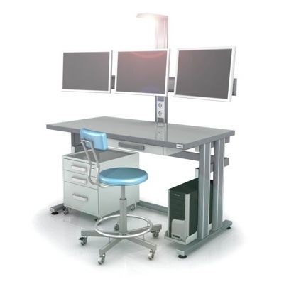 Riunito con illuminazione - APAR-4 series - TECHMED - con ripiani / con cassetti / con monitor