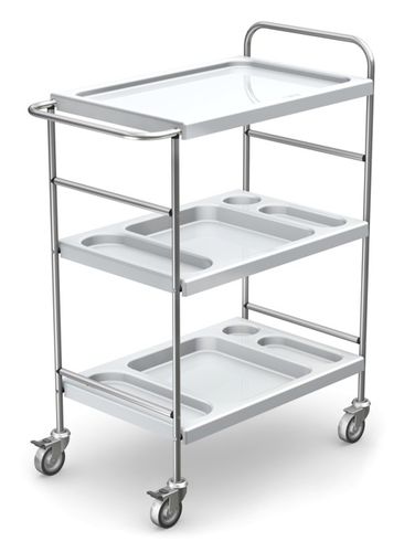 Carrello portastrumenti - SX series - TECHMED - multifunzione / con vaschetta / 3 vassoi