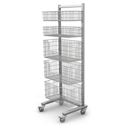 Rack di stoccaggio in acciaio inossidabile - RKS-5 - TECHMED - con rotelle