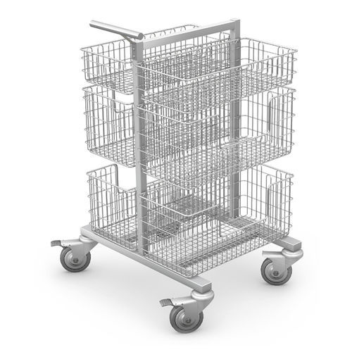 Carrello di trasporto - WKS-2 - TECHMED - in acciaio inossidabile / con cestello / mobile