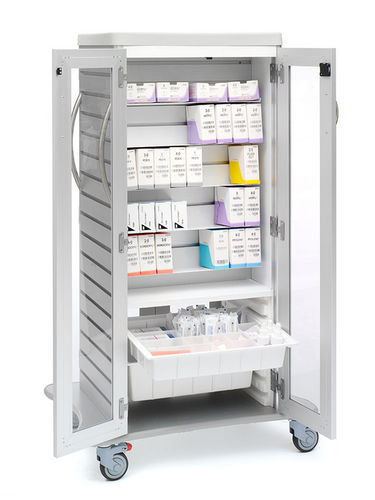 Carrello per sutura - S32CSC - Solaire Medical - con porta / con ripiano / struttura chiusa