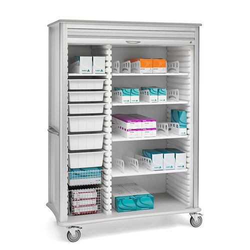 Carrello per strumenti chirurgici - Roam 1.5 GI Staple - Solaire Medical - di stoccaggio / con serrandina / con piano di appoggio