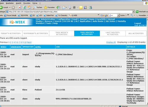 Software medico - iQ-WEBX - IMAGE Information Systems - di file DICOM / di gestione / di visualizzazione