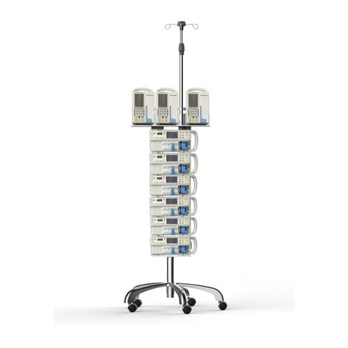 Asta portaflebo con rotelle - BZ-1010 - Guangzhou Beaconn Medical Science Technology Co.,Ltd - 4 ganci / con supporto per pompa di perfusione / per pompe-siringa