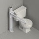 barra di appoggio a pavimento / per WC / per struttura sanitaria / in acciaio inossidabile