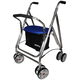 deambulatore rollator a 4 rotelle / con sedile / con cestello / ad altezza regolabile