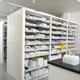 scaffalatura 5 ripiani / per contenitori / per farmacia / con struttura aperta
