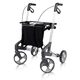 deambulatore rollator a 4 rotelle / con sedile / con cestello / pieghevole