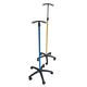asta portaflebo con rotelle / a pavimento / 2 ganci / telescopica