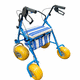 deambulatore rollator a 4 ruote / telaio in alluminio / con sedile / pieghevole