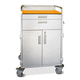 carrello medico / per trattamenti / in alluminio anodizzato / a doppia porta