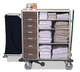 carrello portabiancheria per sacchi puliti / per sacchi sporchi / medico / con ripiano