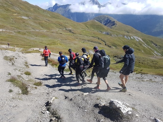 Una Joëlette all'Utra Trail du Mont-Blanc