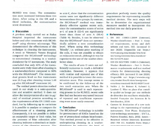 Valutazione di un metodo per il prelavaggio di dispositivi medici riutilizzabili a base di bicarbonato di sodio pressurizzato