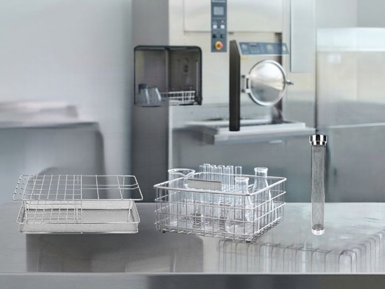 Cestelli in rete di acciaio inossidabile ad alta precisione per la sterilizzazione in ambito ospedaliero e di laboratorio