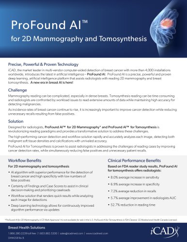 ProFound AI™ for 2D Mammography and Tomosynthesis