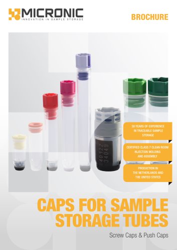 Trifold Flyer Caps For Sample Storage Tubes