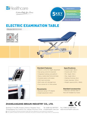 Brochure_Electric Examination Table(BIDE200E)_BiHealthcare