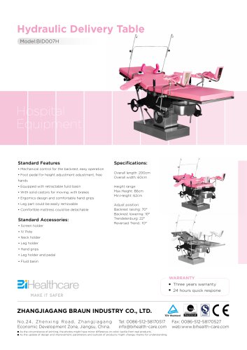 Brochure_Hydraulic delivery table(BID007H)_BiHealthcare