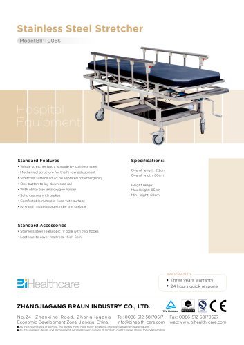 Brochure_Stainless Steel Stretcher(BIPT006S)_BiHealthcare