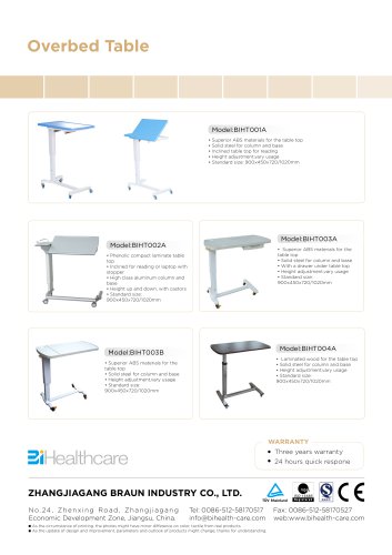 Catalogue_Overbed Table_BI Healthcare