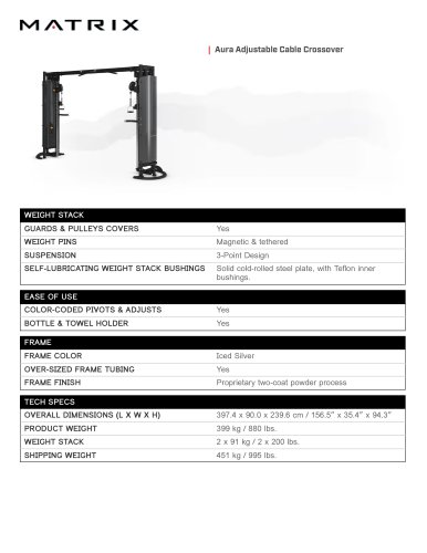 Aura Adjustable Cable Crossover