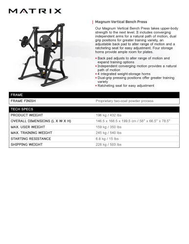 Magnum Vertical Bench Press