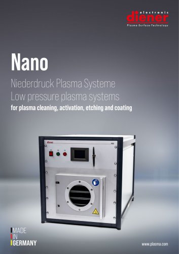 Nano - for plasma cleaning, activation, etching and coating